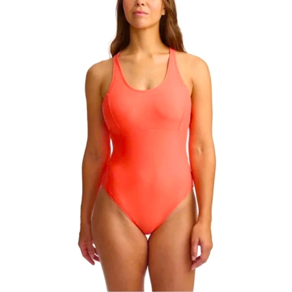 NWOT Lole One Piece Swimsuit Bathing Suit Coral Criss Cross Back Removable Cups.